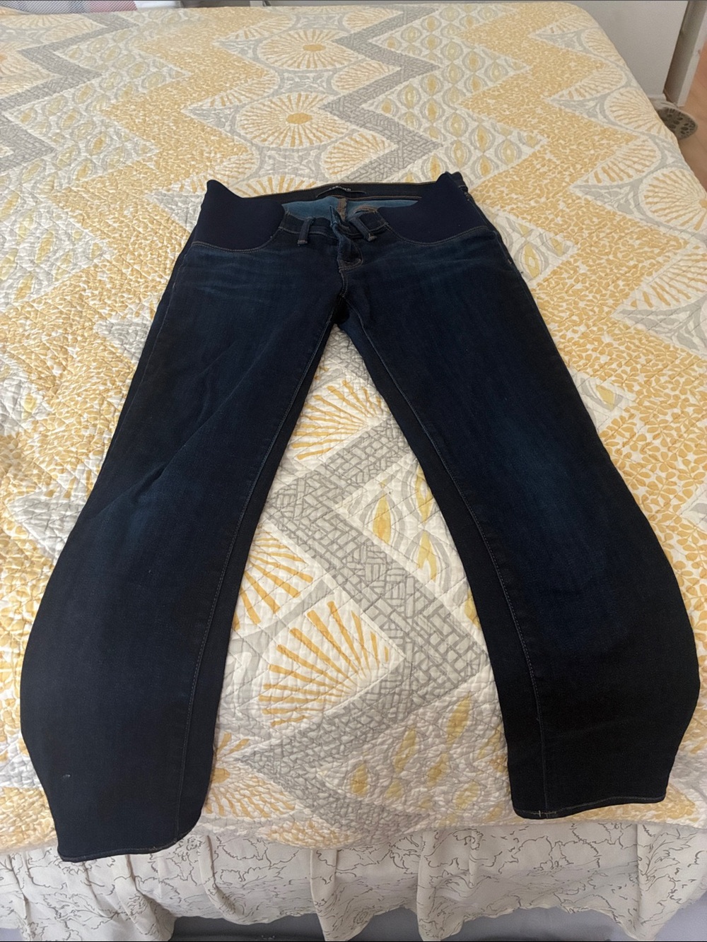 J Brand Dark Blue Maternity Jeggings with Stretch Panel